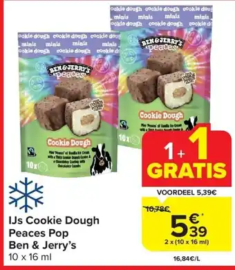 Carrefour Ijs cookie dough peaces pop ben & jerry’s aanbieding
