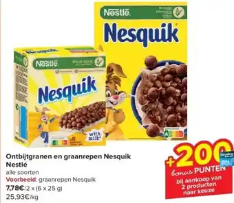 Carrefour Ontbijtgranen en graanrepen nesquik nestlé aanbieding