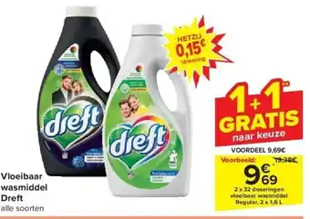 Carrefour Vloeibaar wasmiddel dreft aanbieding