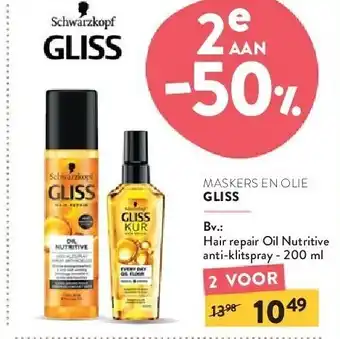 GLISS Hair repair Oil Nutritive anti-klitspray