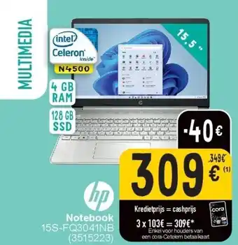 Cora Hp notebook 15s-fq3041nb aanbieding