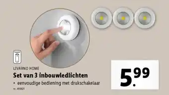 Lidl Set van 3 inbouwledlichten aanbieding