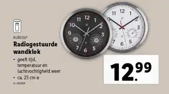 Lidl Radiogestuurde wandklok aanbieding