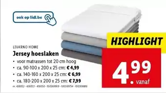 Lidl Jersey hoeslaken aanbieding