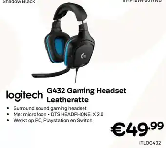 CompuDeals logitech G432 Gaming Headset Leatheratte aanbieding