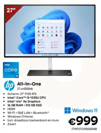 CompuDeals All-in-One 27-cr0000nb aanbieding