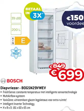 BOSCH Diepvriezer - BOGSN29VWEV