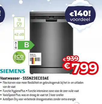 Exellent SIEMENS Vaatwasser - SSSN23EC03AE aanbieding