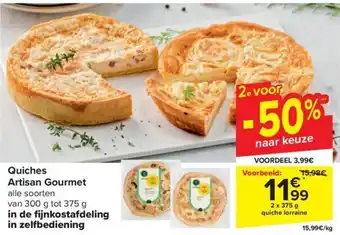 Carrefour Market Quiches Artisan Gourmet 2 x 375g aanbieding