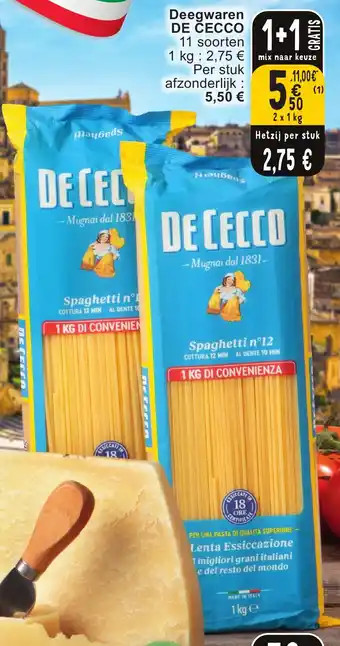 Cora DE CECCO Deegwaren 2 x 1kg aanbieding