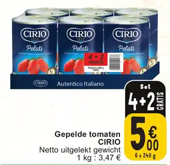 Cora CIRIO Gepelde tomaten 6 x2 40g aanbieding