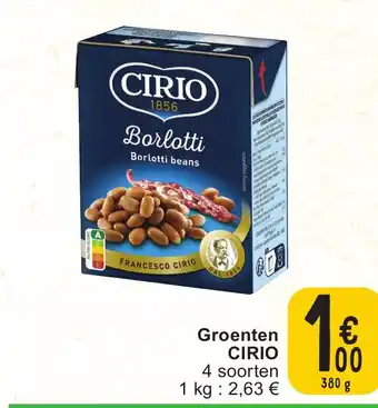 Cora CIRIO Groenten 380g aanbieding