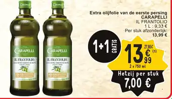 Cora CARAPELLI Extra olijfolie van de eerste persing 2 x 750ml aanbieding
