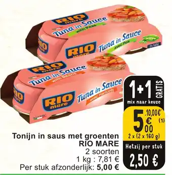 Cora RIO MARE Tonijn in saus met groenten aanbieding