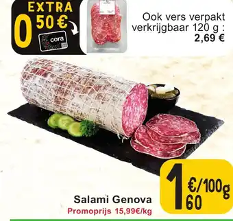 Cora Salami Genova 100g aanbieding