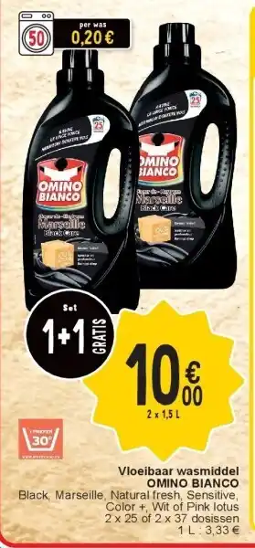 Cora Vloeibaar wasmiddel omino bianco aanbieding