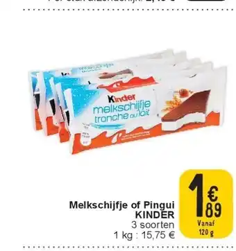 Cora Melkschijfje of pingui kinder aanbieding