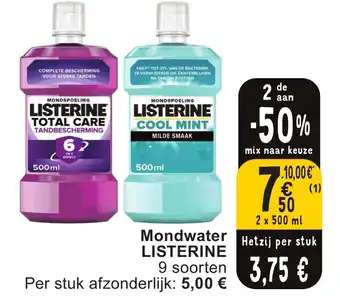 Cora LISTERINE Mondwater 2 x 500ml aanbieding