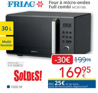Eldi Four a micro ondes Full combi MC3015BL 30L aanbieding