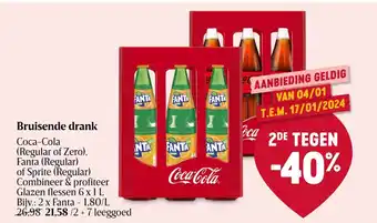 Bruisende drank Coca Cola Regular of Zero Fanta Regular of Sprite Regular