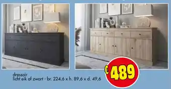 Budget Meubelen Dressoir licht eik of zwart aanbieding