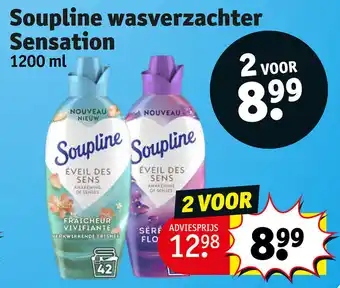 Kruidvat Soupline wasverzachter Sensation 1200 ml aanbieding