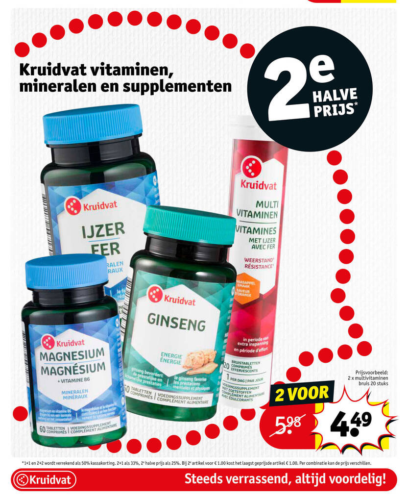 Kruidvat vitaminen mineralen en supplementen promotie bij Kruidvat