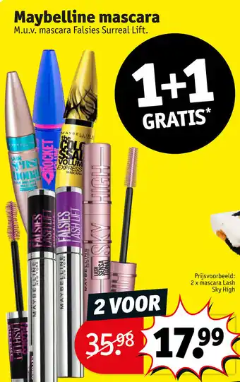 Kruidvat Maybelline mascara aanbieding
