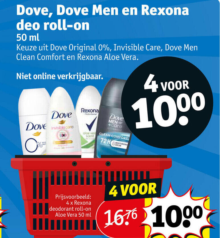 Dove Dove Men en Rexona deo roll on promotie bij Kruidvat