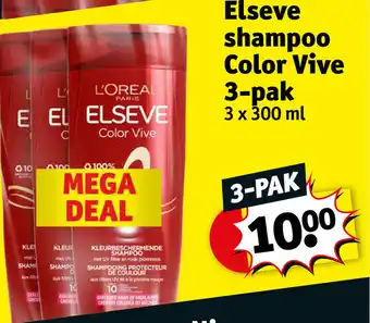Kruidvat Elseve shampoo Color Vive 3 pak 3x300 ml aanbieding