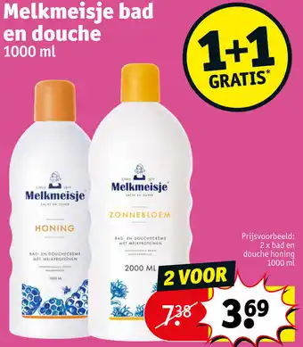 Kruidvat Melkmeisje bad en douche 1000 ml aanbieding