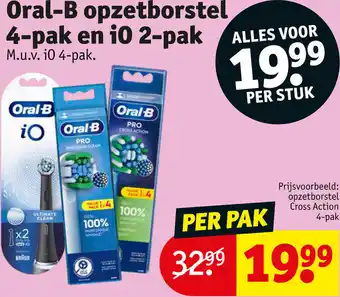 Kruidvat Oral-B opzetborstel 4 pak en i0 2 pak aanbieding