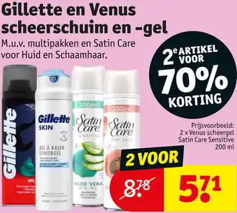 Kruidvat Gillette en Venus scheerschuim en gel aanbieding