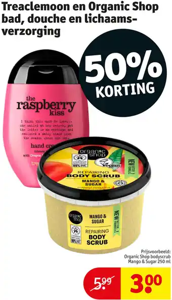 Kruidvat Treaclemoon en Organic Shop Bad douche en lichaams verzorging aanbieding