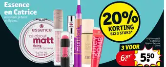 Kruidvat Essence en Catrice Alles voor je teint en lippen aanbieding