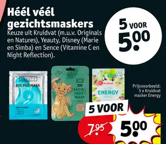 Kruidvat Héél véél gezichtsmaskers aanbieding