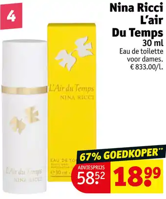 Kruidvat Nina Ricci L air Du Temps 30 ml aanbieding