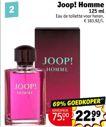 Kruidvat Joop Homme 125 ml aanbieding