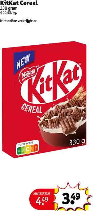 Kruidvat Kitkat Cereal 330 gram aanbieding