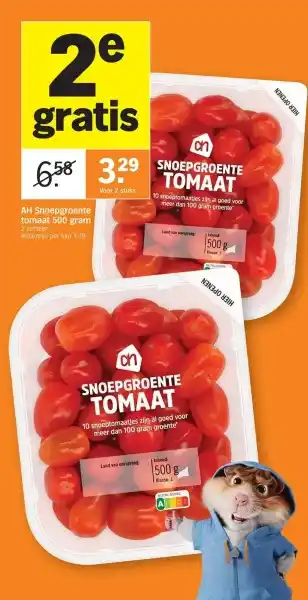 Albert Heijn Ah snoepgroente tomaat 500 gram aanbieding