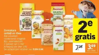 Albert Heijn Zonnatura ontbijt en thee aanbieding