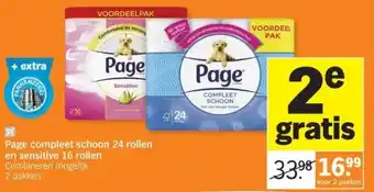 Albert Heijn Page complet schoon 24 rollen en sensitive 16 rollen aanbieding