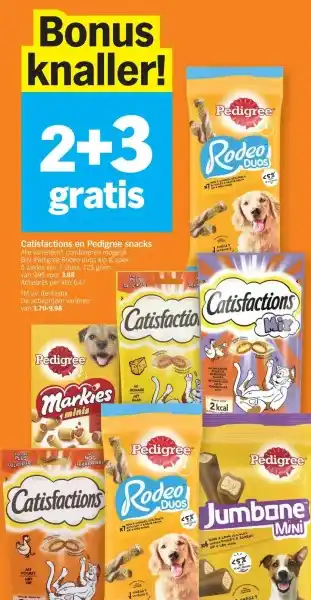 Albert Heijn Catisfactions en pedigree snacks aanbieding
