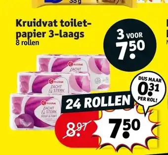 Kruidvat Kruidvat toiletpapier 3-laags aanbieding