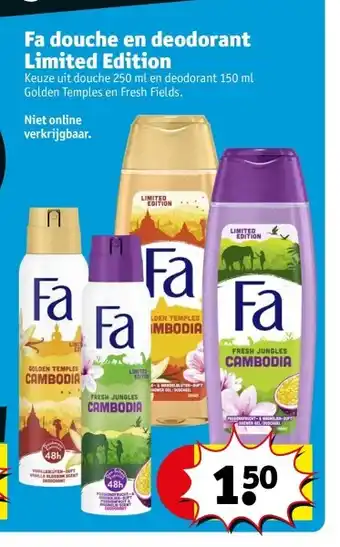 Kruidvat Fa douche en deodorant limited edition aanbieding