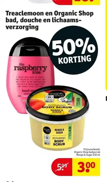 Kruidvat Treaclemoon en organic shop bad, douche en lichaamsverzorging aanbieding