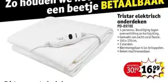 Kruidvat Tristar elektrisch onderdeken aanbieding