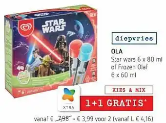 Spar Colruyt Ola star wars of frozen olaf aanbieding