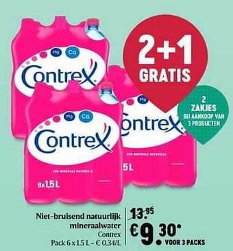 Delhaize Niet-bruisend natuurlijk mineraalwater contrex aanbieding