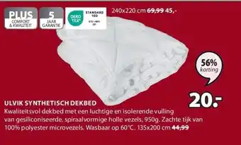Jysk Ulvik synthetisch dekbed aanbieding